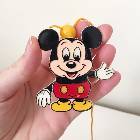 RARE VINTAGE DISNEY Mickey Mouse Wind-Up Lanyard Necklace - Picture 3 of 8
